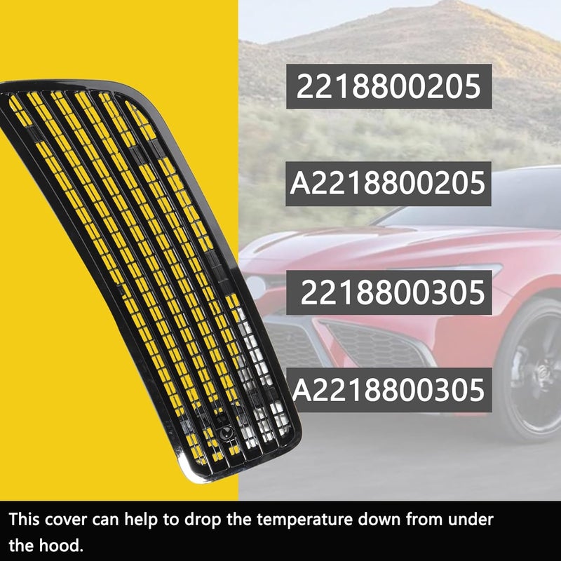 Gear Up Front Hood Upper Grill Vent for Mercedes-Benz S550 W221 2007-2013 Hood Vent Air Grilles Left Driver and Right Passenger Side 2218800205 2218800305 - Image 4